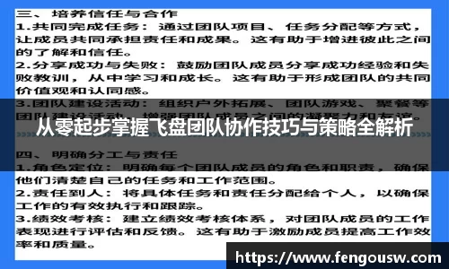 从零起步掌握飞盘团队协作技巧与策略全解析